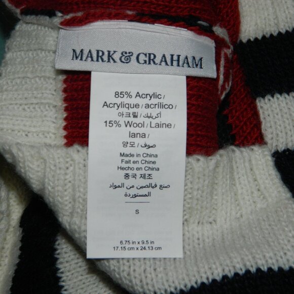 Mark & Graham Knit Dog Sweater Hearts & stripe "Bridget" Sz S (EE-46) - Picture 4 of 4